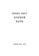 [합격 자기소개서] 2018하반기 정규직원 한국산업은행(산은)