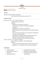 Resume & Cover Letter & CV 영문 이력서 양식(S급 자료)
