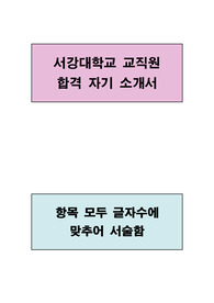 서강대학교 교직원 합격 자기소개서(항목별 글자수에 맞추어 서술함)