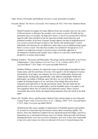 Annotated Bibliography (주석 달린 참고문헌 목록) - History of Sexuality and Medicine