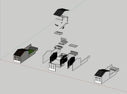 RCR Arquitectes_Casa Entremuros_3D Sketch up Modeling_컬러/모노/분해도 자료입니다.