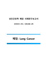 성인간호학 폐암 케이스스터디 사례보고서 (간호진단 3개, 간호과정 2개)