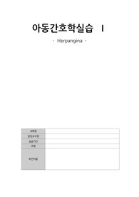 A+ 아동간호학 실습 사례보고서 헤르팡지나 케이스 보고서 herpangina