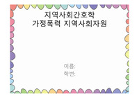지역사회간호학 가정폭력 지역사회자원PPT
