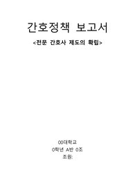 전문간호사 제도의 확립(간호정책)