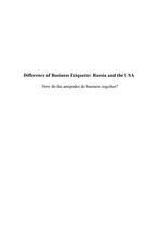 미국과 러시아의 비즈니스 에티켓 공통점/차이점 _ Difference of Business Etiquette Russia and the USA
