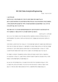 (SK C&amp;C Data Analytics 서류합격 자기소개서) Data Analytics Engineering