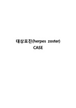 [성인간호학] 대상포진(herpes zoster) CASE (문헌고찰, 약물, 간호력, 신체사정, 진단5개, 과정3개)