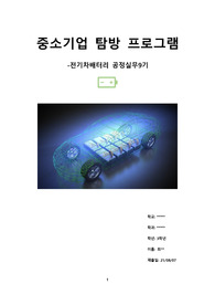2차 전지 공정실무 보고서 우수역량수상작 (충방전 원리, 공정 과정, 산업 분석, 기업 분석 보고서 등 포함)