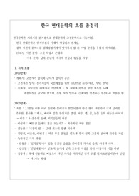[수업자료][문학][문학자료][문학수업자료][족보] 한국 현대문학(시와 소설)의 흐름을 알기 쉽게 총정리했습니다. 한국 현대문학을 이해하는 데 큰 도움이 될 것입니다.