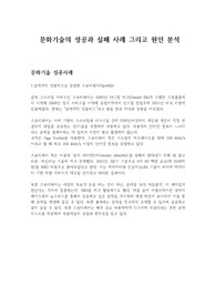 문화기술의 성공과 실패 사례 그리고 원인 분석