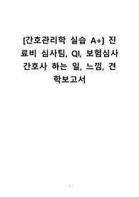 [간호관리학 실습 A+] 진료비 심사팀, QI, 보험심사간호사 하는 일, 느낌, 견학보고서