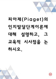 피아제(Piaget)의 인지발달단계이론에 대해 설명하고, 그 교육적 시사점을 논하시오