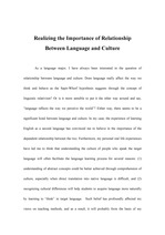 [테솔 A+ 리포트] Realizing the Importance of Relationship Between Language and Culture