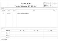 (SOP) Powder의 Blending 용액 제조 작업표준
