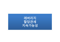 레버리지, 할당관세, 지속가능성