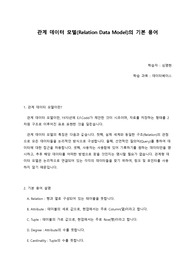관계 데이터 모델(Relation Data Model)의 기본 용어