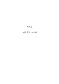 일반물리학및실험(2) 자기장 실험 결과레포트