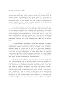 영작문 The Risk of Social Media. SNS의 위험성. +한글번역