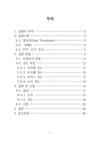 열처리에 따른 아공석강의 조직관찰 및 경도시험