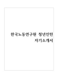 한국노동연구원 청년인턴 합격 자기소개서