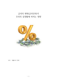 금리의 변화(금리 인하)가 우리의 실생활에 미치는 영향