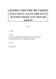 청소년복지는 다양한 이유에 의해 그 필요성이 강조되고 있습니다. 청소년의 문제를 중심으로 청소년복지의 필요성과 국가의 책임에 대해 서술하시오