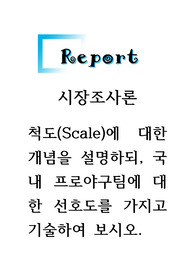 시장조사론_척도(Scale)에 대한 개념을 설명하되, 국내 프로야구팀에 대한 선호도를 가지고 기술하여 보시오
