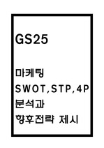 GS25 마케팅 SWOT, STP, 4P분석과 향후전략 제시