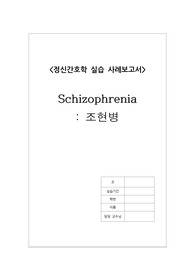 블랙스완 조현병 케이스스터디, 간호진단 3개
