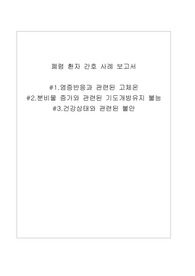 간호학과 폐렴 간호진단 고체온, 기도개방유지불능, 불안