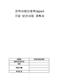 지역사회간호학-구강보건사업계획서 레포트