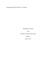 간호철학 (Philosophy of Nursing)