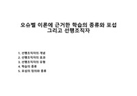 오슈벨 이론에 근거한 학습의 종류와 포섭 그리고 선행조직자