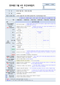 제4차 표준보육과정 보육일지 만0세 5월4주