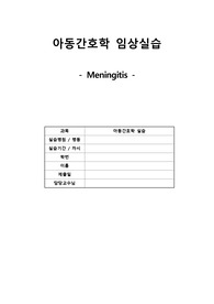 뇌수막염 meningtits 간호과정 레포트
