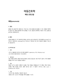 아동간호학 폐렴 문헌고찰