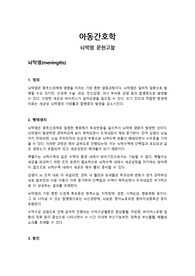 아동간호학 뇌막염 문헌고찰