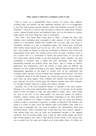 영어 에세이) Hindu culture in India from a foreinger&#039;s point of view(외국인의 관점에서 본 인도의 힌두문화)