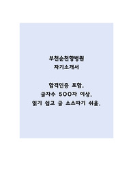 답답해서 내가 쓴 부천순천향대학교병원 자기소개서
