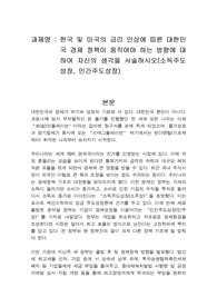한국 및 미국의 금리 인상에 따른 대한민국 경제 정책이 움직여야 하는 방향에 대하여 자신의 생각을 서술하시오(소득주도성장, 민간주도성장)