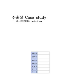 난소낭종절제술 Cystectomy 수술실 케이스 스터디 Ovarian cystoma 성인 여성 간호학 수술 상세 과정 기구 재료 역할