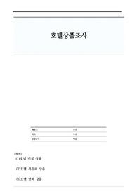 [관광학부] 호텔상품조사