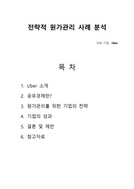 전략적 원가관리 사례 분석 - 우버(Uber) 사례 분석