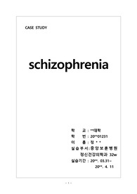 schizophrenia 정신CASE 사례연구