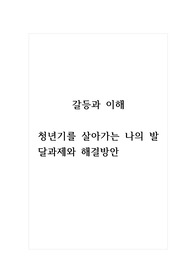 갈등과이해_청년기를 살아가는 나의 발달과제와 해결방안