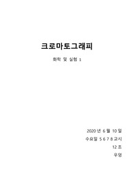 [화학및실험1] 크로마토그래피