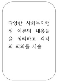 다양한사회복지 행정 이론