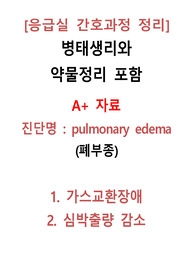 [응급실 간호과정] 폐부종 가스교환장애 간호과정, 심박출량 감소 간호진단