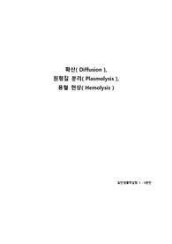 원형질분리 용혈현상 레포트 A